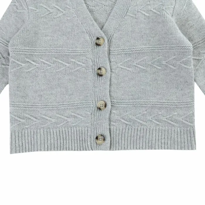 Donsje Amsterdam Sweaters and Cardigans Girls Draine Cardigan Light Grey Melange