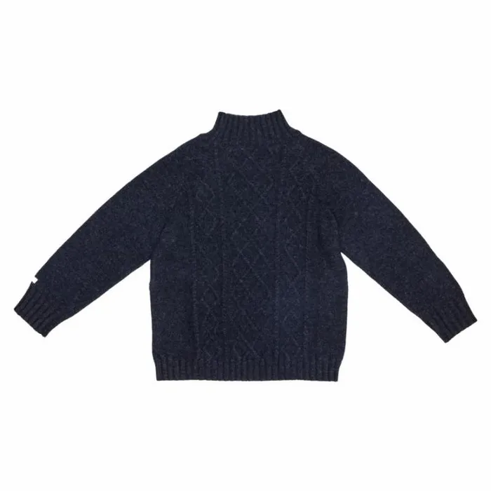 Donsje Amsterdam Sweaters and Cardigans Girls Jos Merino Wool Sweater Blue Marine Melange
