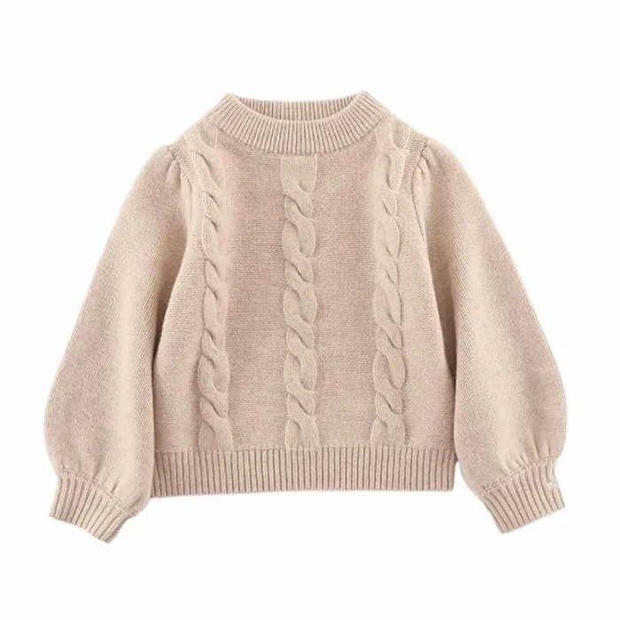 Donsje Amsterdam Sweaters and Cardigans Girls Niena Merino Wool Sweater Lavender Brown