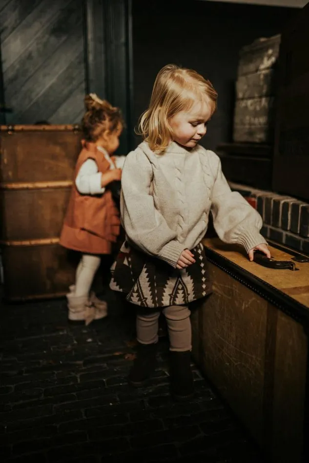 Donsje Amsterdam Sweaters and Cardigans Girls Niena Merino Wool Sweater Lavender Brown
