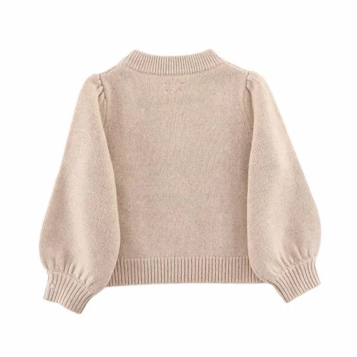 Donsje Amsterdam Sweaters and Cardigans Girls Niena Merino Wool Sweater Lavender Brown