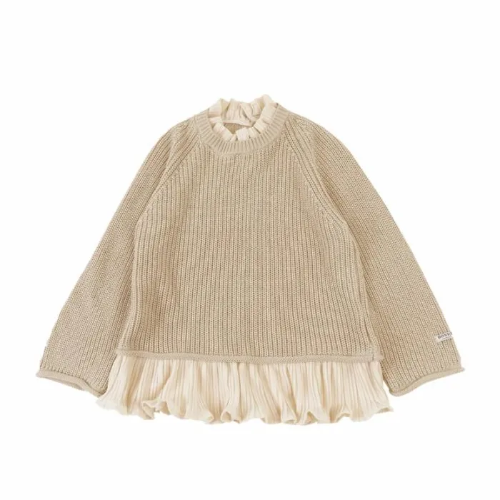Donsje Amsterdam Sweaters and Cardigans Girls Qirene Sweater Natural Beige
