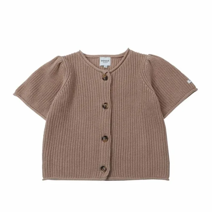 Donsje Amsterdam Sweaters and Cardigans Girls Ziffi Cardigan Pink Clay
