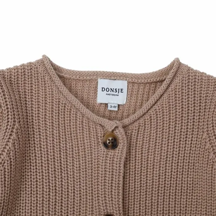 Donsje Amsterdam Sweaters and Cardigans Girls Ziffi Cardigan Pink Clay