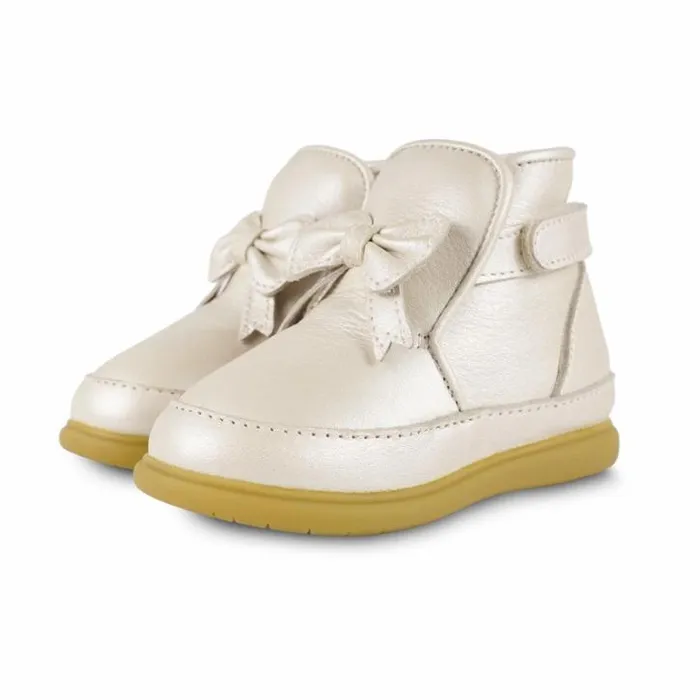 Donsje Amsterdam Toddler Shoes Baby Cemilla Shoes Off White Metallic Leather