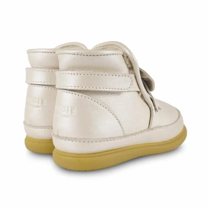 Donsje Amsterdam Toddler Shoes Baby Cemilla Shoes Off White Metallic Leather
