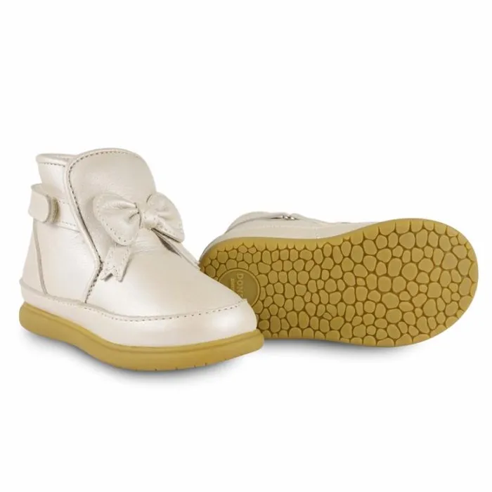 Donsje Amsterdam Toddler Shoes Baby Cemilla Shoes Off White Metallic Leather