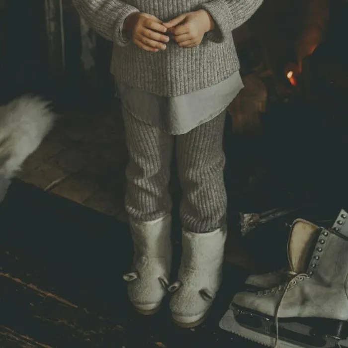 Donsje Amsterdam Trousers Boys Pem Merino Wool Trousers Beige Melange