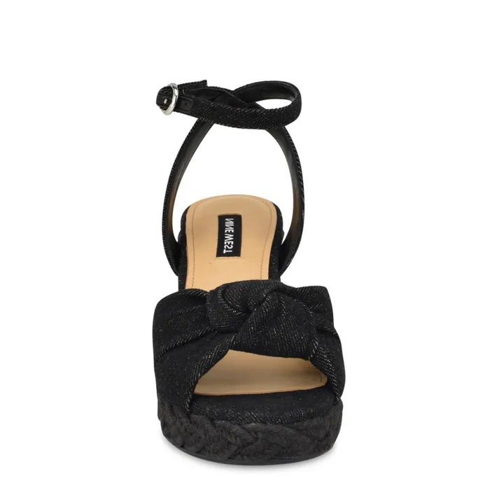 Dotime Espadrille Wedge Sandals Black Denim Women Nine West Mid Heels Dotime Espadrille Wedge Sandals Black Denim Women Nine West Mid Heels