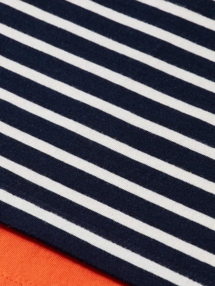 DOUBLE LAYERED LONGSLEEVED TSHIRT Grey Melangenight Blue Stripe Kids Scotch and Soda TShirts DOUBLE LAYERED LONGSLEEVED TSHIRT Grey Melangenight Blue Stripe Kids Scotch and Soda TShirts
