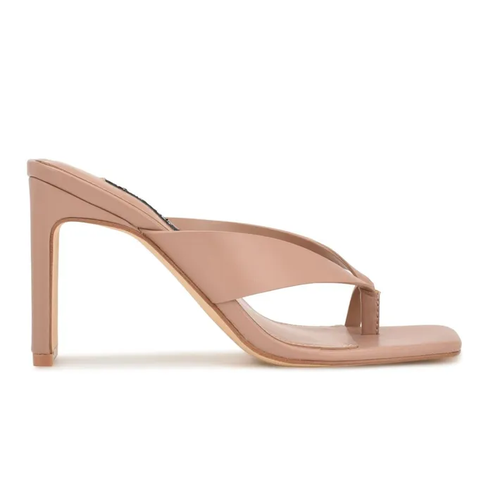 Durlife Heeled Thong Sandals Dark Blush Women Nine West Mid Heels