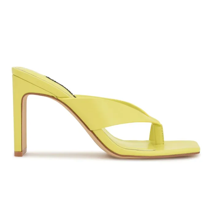 Durlife Heeled Thong Sandals Lime Women Nine West Sandals