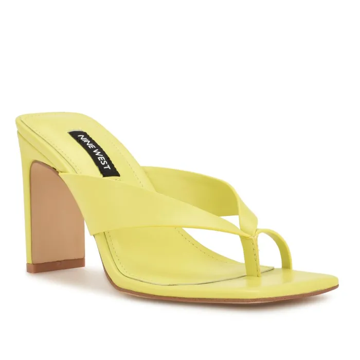 Durlife Heeled Thong Sandals Lime Women Nine West Sandals Durlife Heeled Thong Sandals Lime Women Nine West Sandals