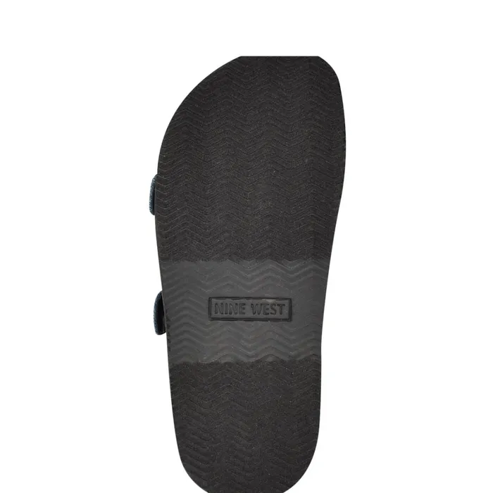 Eleny Buckle Slide Sandals Denim Women Nine West Low Heel Eleny Buckle Slide Sandals Denim Women Nine West Low Heel