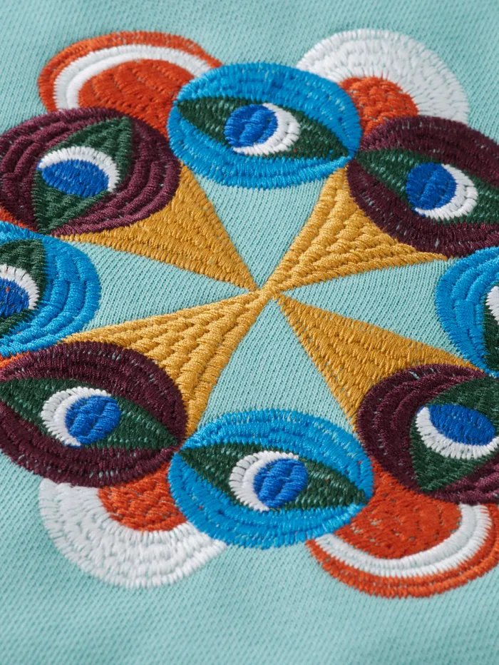 EMBROIDERY ARTWORK HOODIE Pacific Blue Men Scotch and Soda Sweatshirts and Hoodies