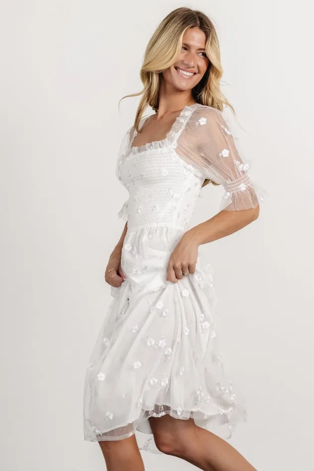 Emilia Embroidered Dress Off White Women Baltic Born Bridal Emilia Embroidered Dress Off White Women Baltic Born Bridal