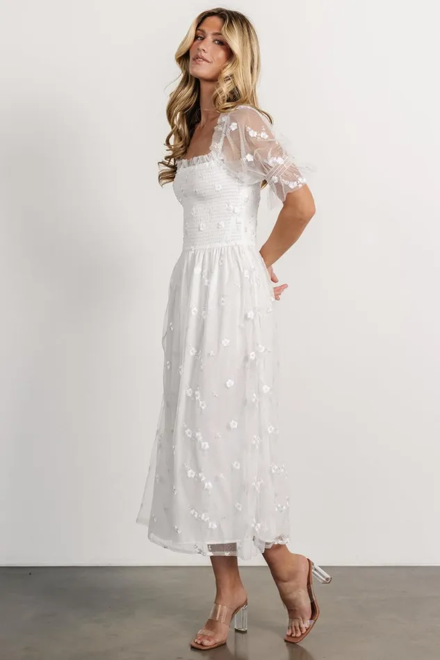 Emilia Embroidered Dress Off White Women Baltic Born Bridal Emilia Embroidered Dress Off White Women Baltic Born Bridal