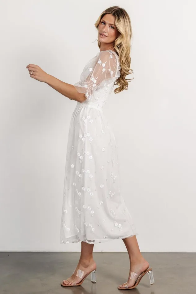 Emilia Embroidered Dress Off White Women Baltic Born Bridal Emilia Embroidered Dress Off White Women Baltic Born Bridal