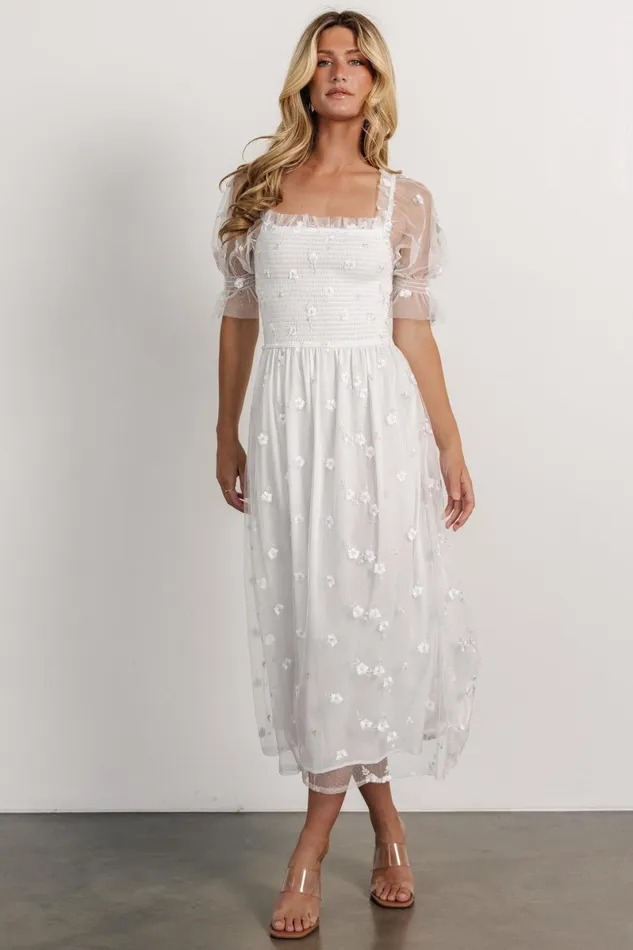 Emilia Embroidered Dress Off White Women Baltic Born Bridal Emilia Embroidered Dress Off White Women Baltic Born Bridal