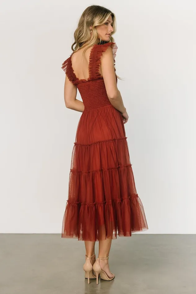 Emma Smocked Tulle Dress Oxblood Women Baltic Born Tulle Styles Emma Smocked Tulle Dress Oxblood Women Baltic Born Tulle Styles