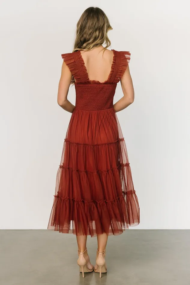 Emma Smocked Tulle Dress Oxblood Women Baltic Born Tulle Styles Emma Smocked Tulle Dress Oxblood Women Baltic Born Tulle Styles
