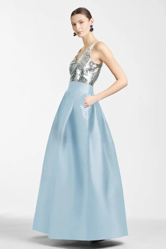 Erica Gown 8211 SilverAsh Blue Women Sachin and Babi Formal