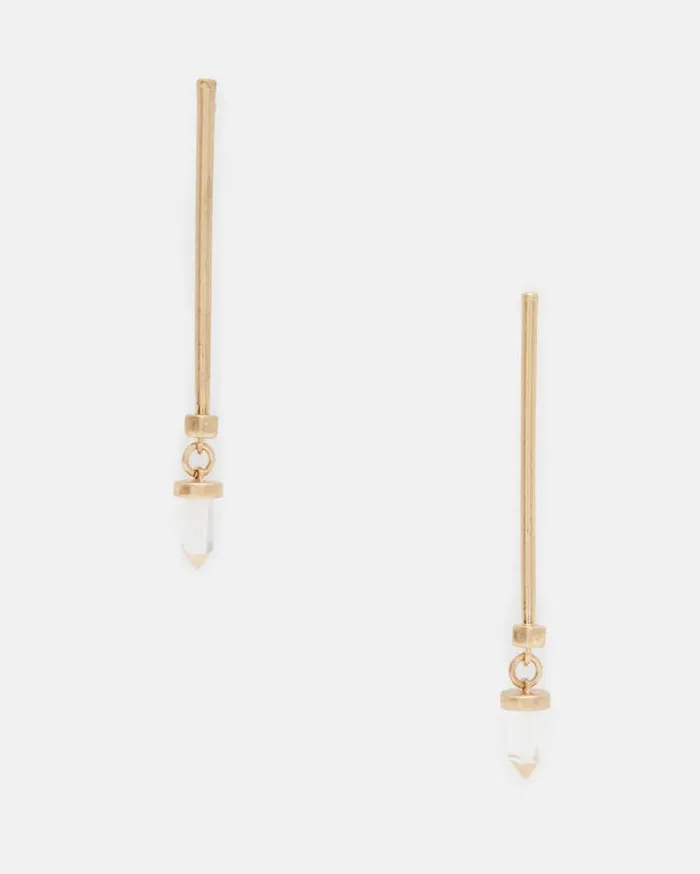 Eryka Crystal Pendant Drop Bar Earrings Warm Brasscrystal Women AllSaints Jewelry