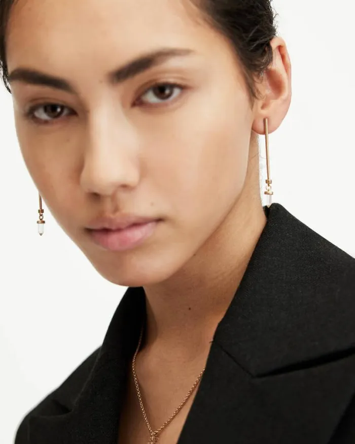 Eryka Crystal Pendant Drop Bar Earrings Warm Brasscrystal Women AllSaints Jewelry Eryka Crystal Pendant Drop Bar Earrings Warm Brasscrystal Women AllSaints Jewelry