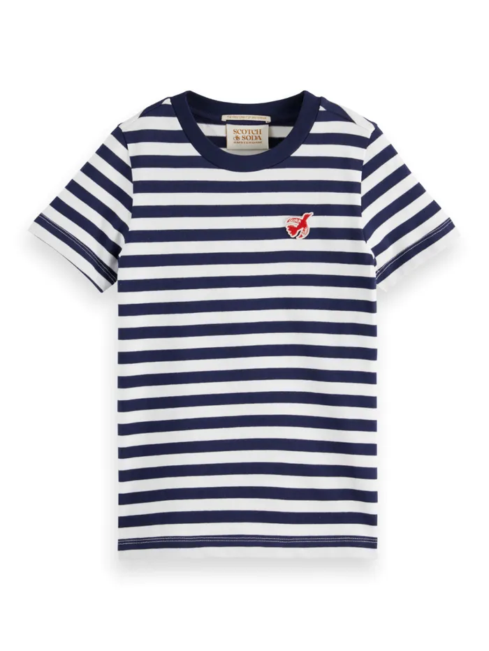 Essential 8211 THE FREE SPIRIT PEACE BIRD STRIPED TSHIRT Navywhite Kids Scotch and Soda TShirts Essential 8211 THE FREE SPIRIT PEACE BIRD STRIPED TSHIRT Navywhite Kids Scotch and Soda TShirts