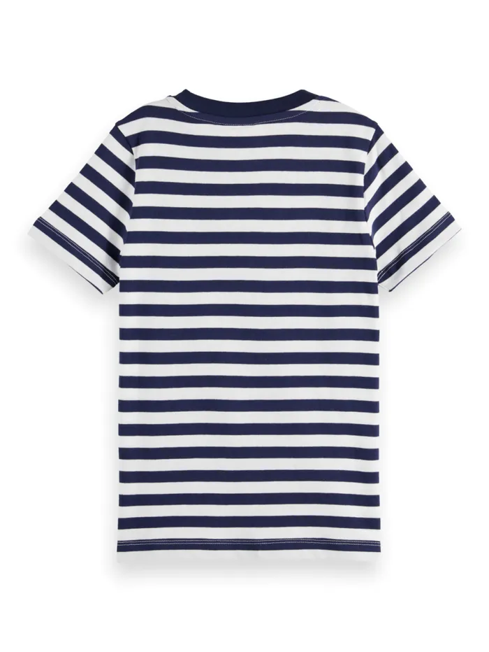 Essential 8211 THE FREE SPIRIT PEACE BIRD STRIPED TSHIRT Navywhite Kids Scotch and Soda TShirts Essential 8211 THE FREE SPIRIT PEACE BIRD STRIPED TSHIRT Navywhite Kids Scotch and Soda TShirts