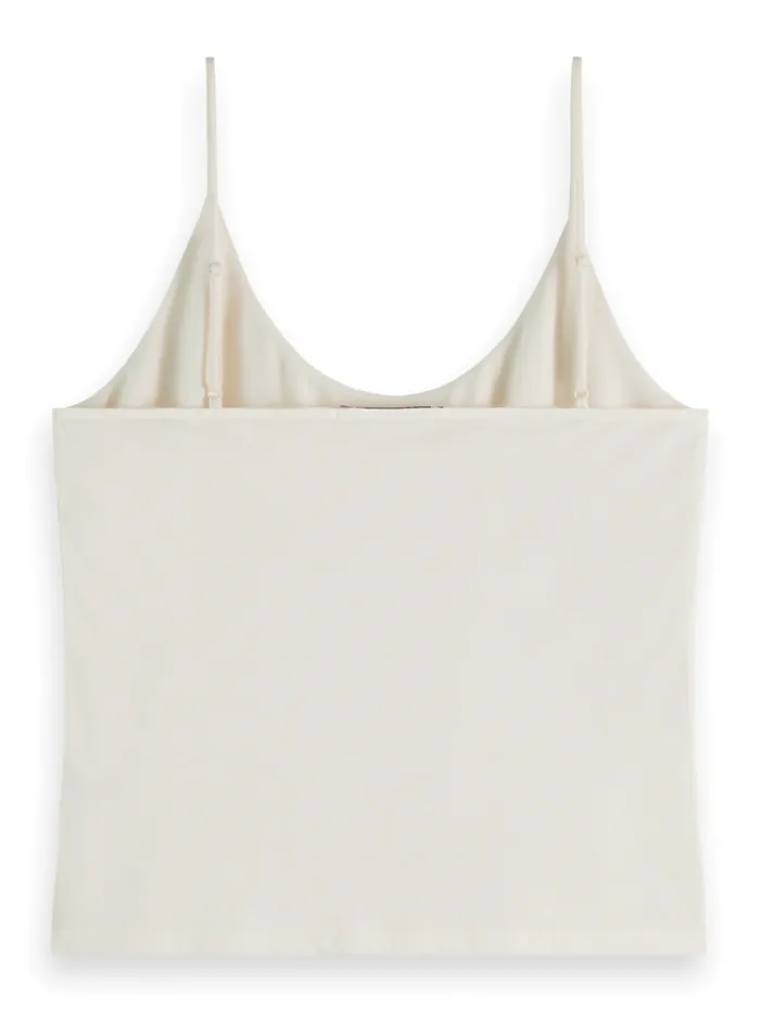 Essential JERSEY WOVEN TANK Black Women Scotch and Soda Tops and TShirts