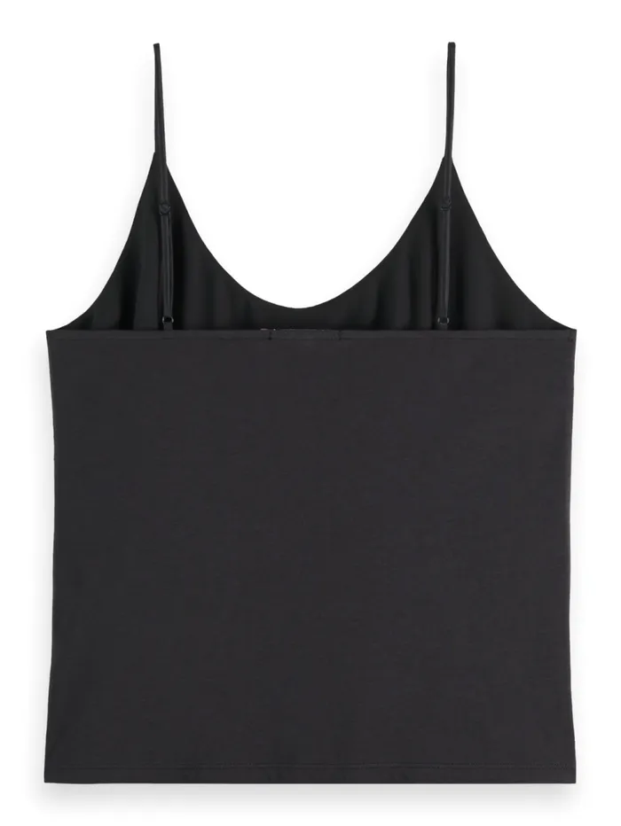 Essential JERSEY WOVEN TANK Black Women Scotch and Soda Tops and TShirts