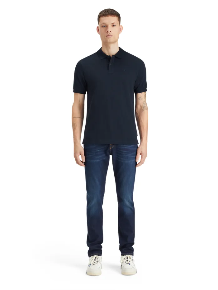 Essential Logo Pique Polo Black Men Scotch and Soda TShirts and Polo Shirts