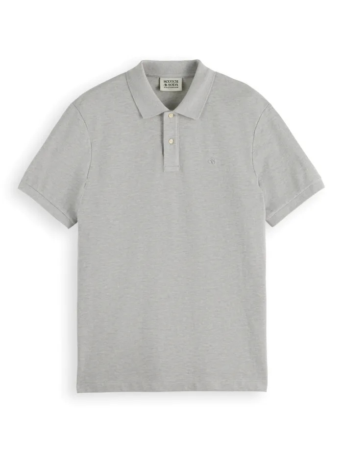 Essential Logo Pique Polo Black Men Scotch and Soda TShirts and Polo Shirts
