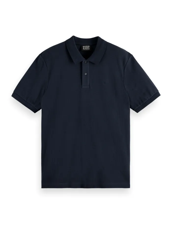 Essential Logo Pique Polo Black Men Scotch and Soda TShirts and Polo Shirts