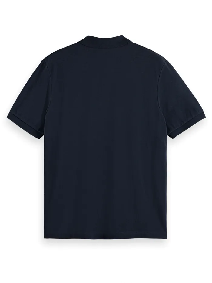 Essential Logo Pique Polo Black Men Scotch and Soda TShirts and Polo Shirts