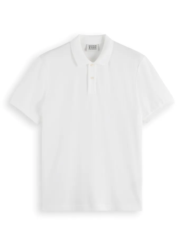 Essential Logo Pique Polo Black Men Scotch and Soda TShirts and Polo Shirts