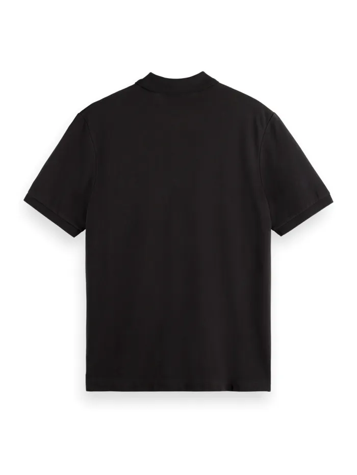 Essential Logo Pique Polo Black Men Scotch and Soda TShirts and Polo Shirts