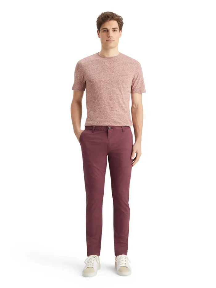 Essential Mott Stretch Cotton Chino Wine Men Scotch and Soda Essentials
