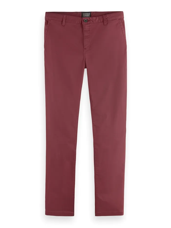 Essential Mott Stretch Cotton Chino Wine Men Scotch and Soda Essentials