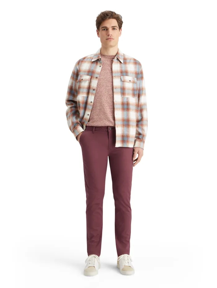 Essential Mott Stretch Cotton Chino Wine Men Scotch and Soda Essentials