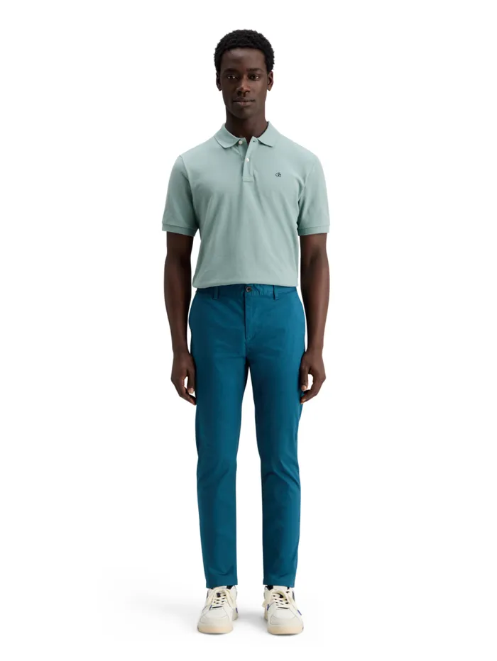 Essential Organic Cotton Pique Polo Bay Blue Men Scotch and Soda TShirts and Polo Shirts Essential Organic Cotton Pique Polo Bay Blue Men Scotch and Soda TShirts and Polo Shirts