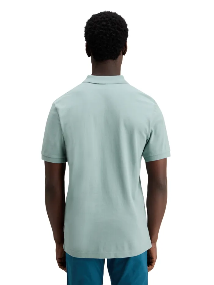 Essential Organic Cotton Pique Polo Bay Blue Men Scotch and Soda TShirts and Polo Shirts Essential Organic Cotton Pique Polo Bay Blue Men Scotch and Soda TShirts and Polo Shirts