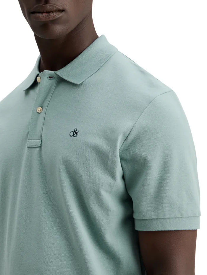 Essential Organic Cotton Pique Polo Bay Blue Men Scotch and Soda TShirts and Polo Shirts Essential Organic Cotton Pique Polo Bay Blue Men Scotch and Soda TShirts and Polo Shirts