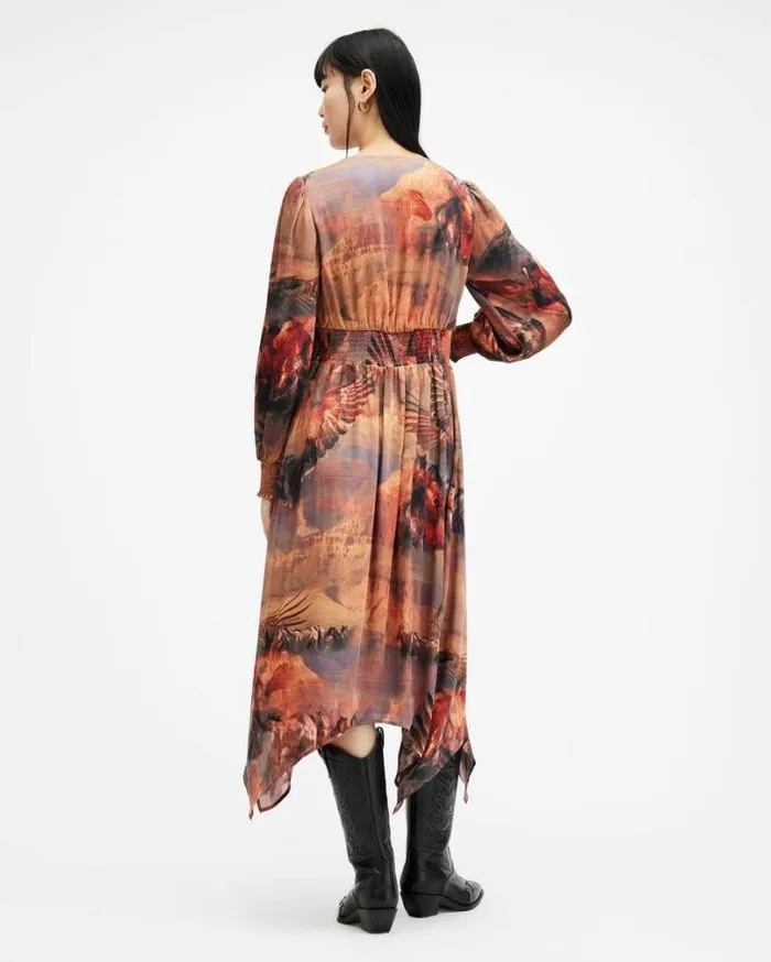 Estelle Colca Asymmetric Maxi Dress Canyon Purple Women AllSaints Dresses