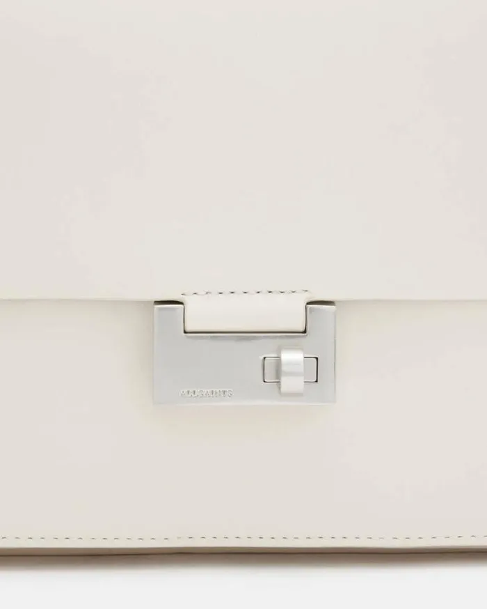 Etienne Leather Shoulder Bag Desert White Women AllSaints Handbags and Wallets Etienne Leather Shoulder Bag Desert White Women AllSaints Handbags and Wallets