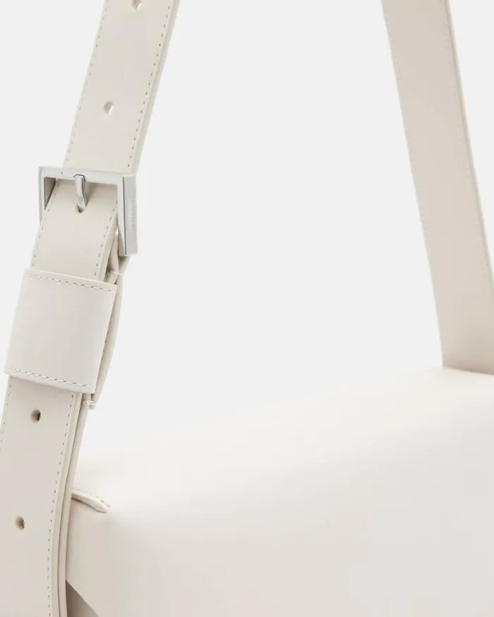 Etienne Leather Shoulder Bag Desert White Women AllSaints Handbags and Wallets Etienne Leather Shoulder Bag Desert White Women AllSaints Handbags and Wallets