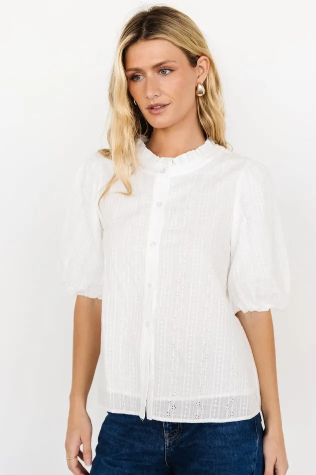 Evie Button Up Top Off White Women Baltic Born Blouses Shirts Evie Button Up Top Off White Women Baltic Born Blouses Shirts
