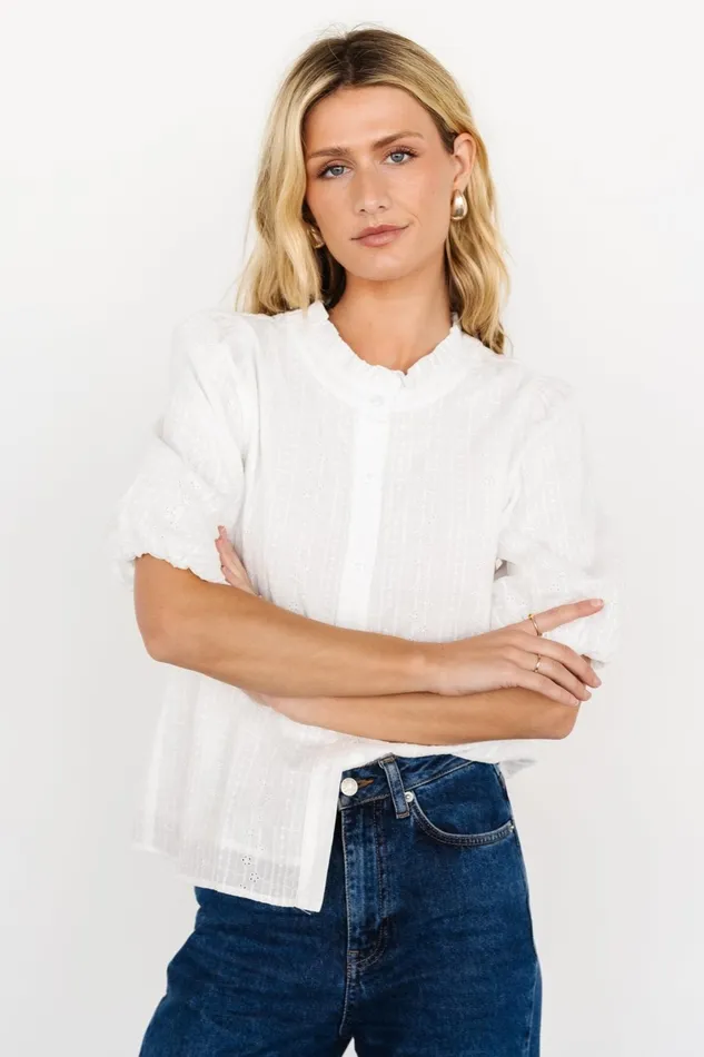 Evie Button Up Top Off White Women Baltic Born Blouses Shirts Evie Button Up Top Off White Women Baltic Born Blouses Shirts