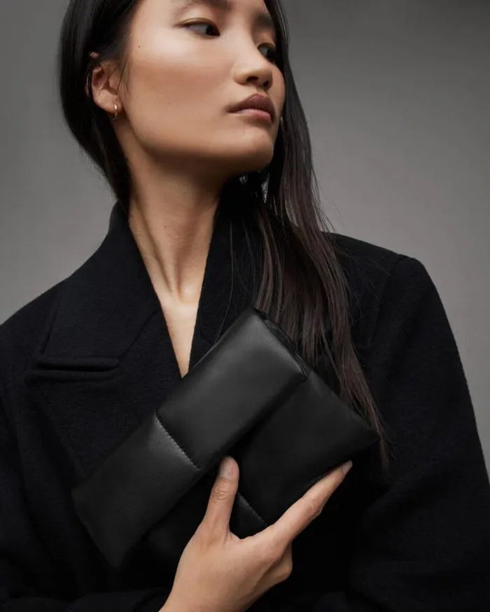 Ezra Leather Quilted Crossbody Bag Black Women AllSaints Handbags and Wallets Ezra Leather Quilted Crossbody Bag Black Women AllSaints Handbags and Wallets